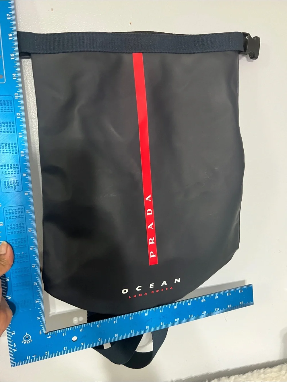 Prada Luna perfum backpack Bag with Red Stripe